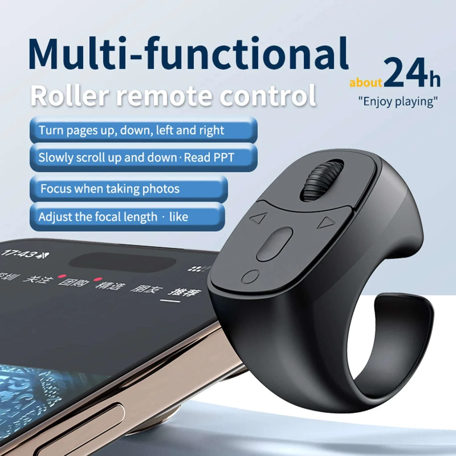 Bluetooth 5.3 Finger Ring Remote Control Scroll & Camera Shutter - Image 16