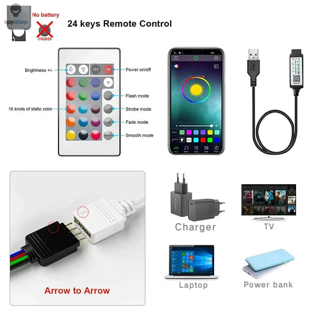 Bluetooth USB LED Strip Lights for TVs, Desks, and Gaming Setups - Image 5