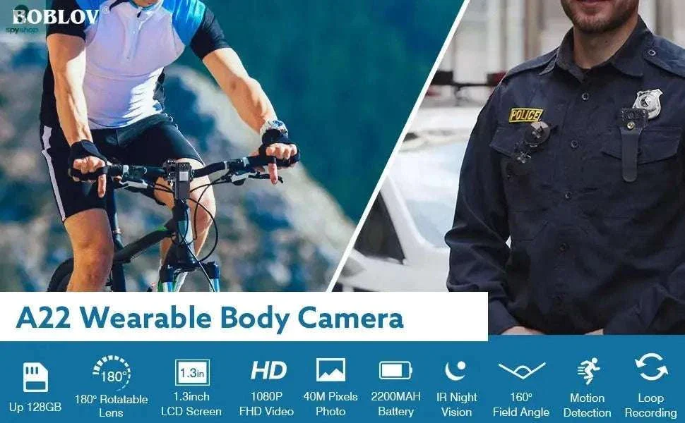 BOBLOV A22 Mini Body Camera with 1080P Recording - Image 7