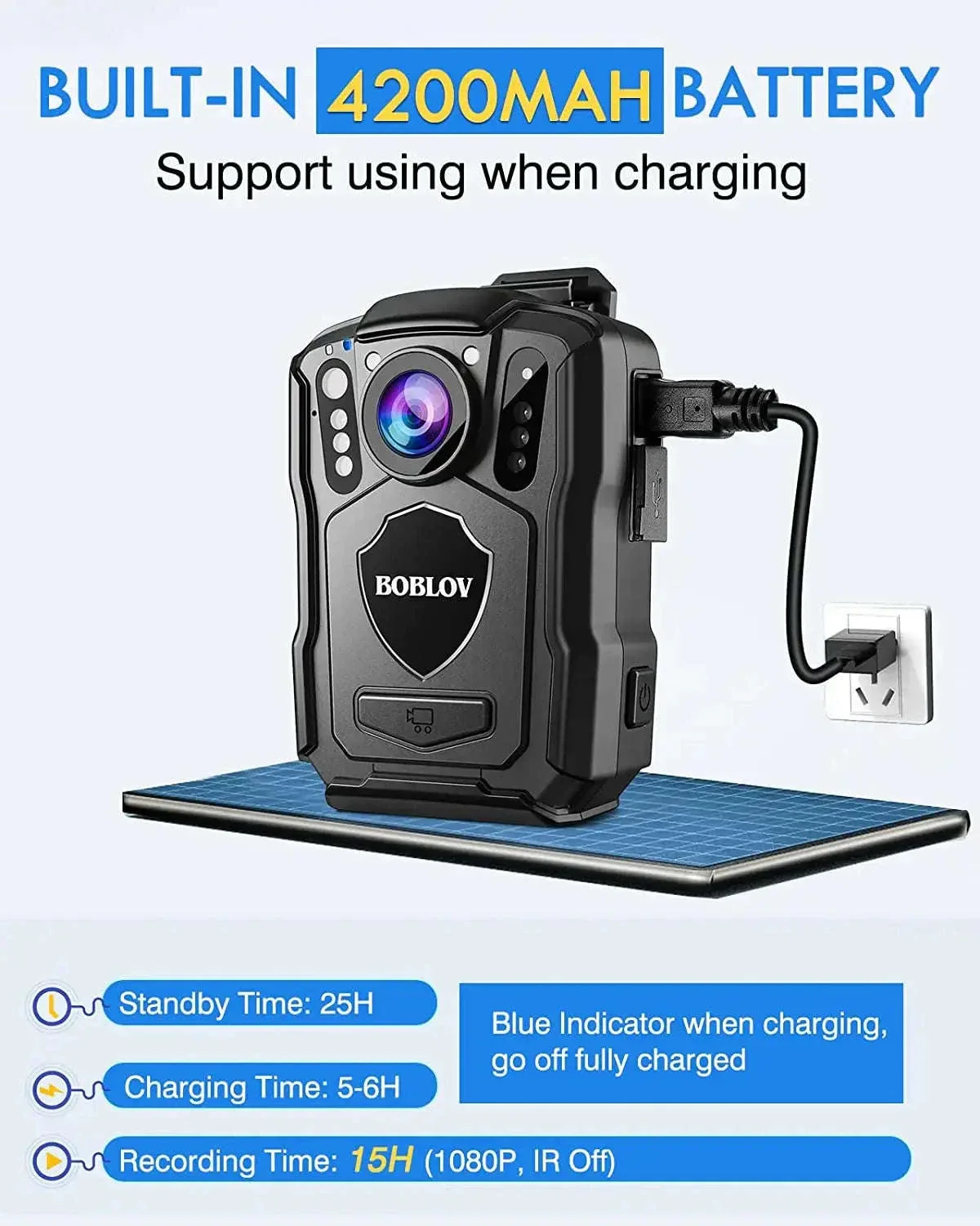 BOBLOV M5 Body Camera with 1440P Recording and Long Battery - Image 2
