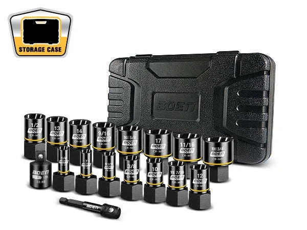 17-Piece Impact Bolt Extractor Kit for Damaged Bolts - Image 14