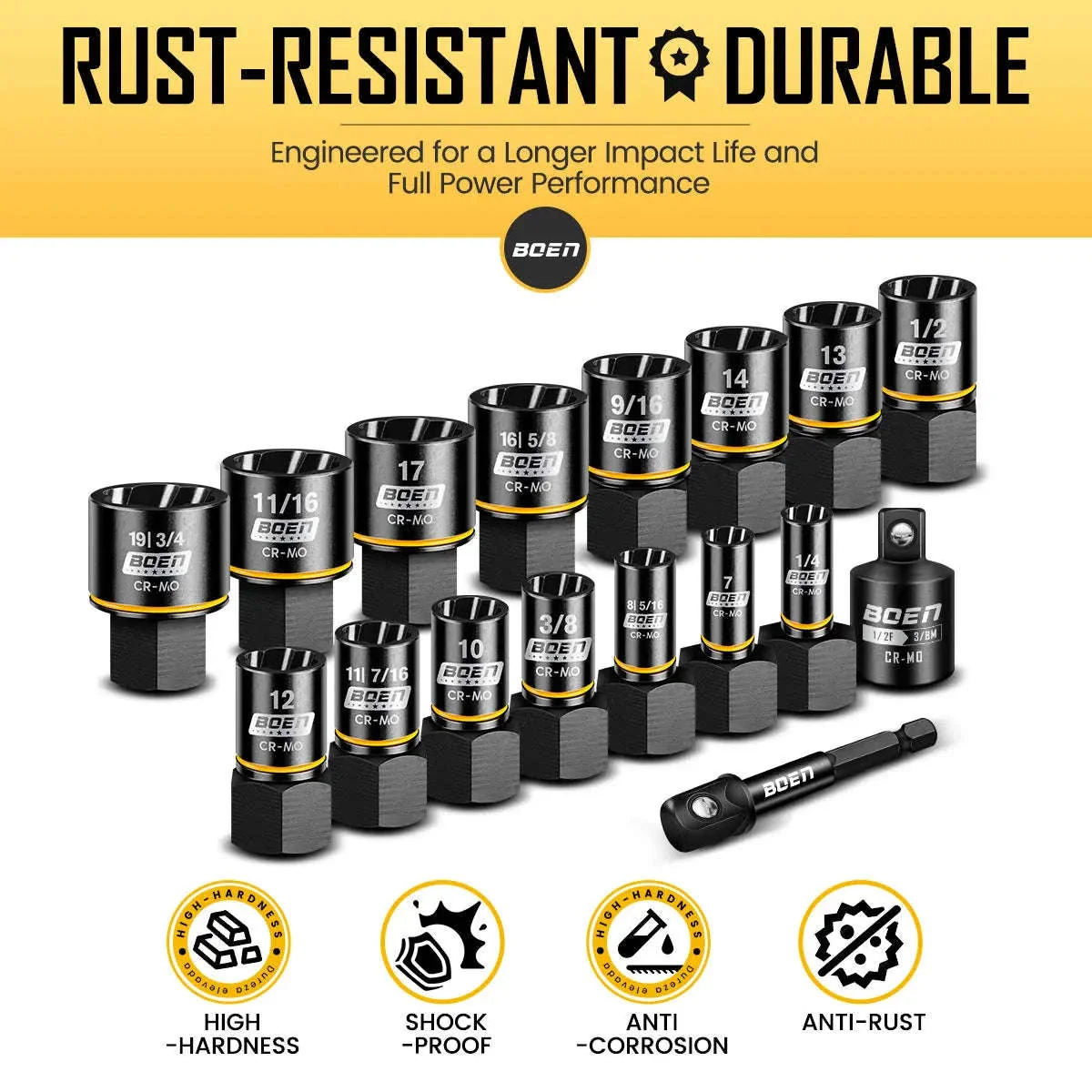 17-Piece Impact Bolt Extractor Kit for Damaged Bolts - Image 5