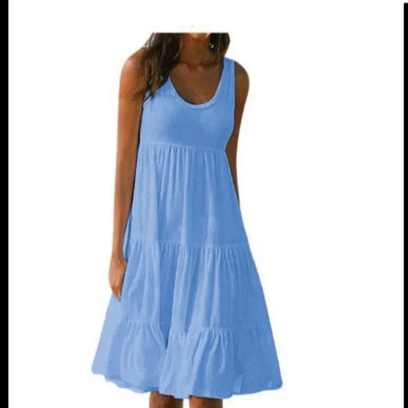 Loose Sleeveless Ruffle Mini Dress for Women - Image 6