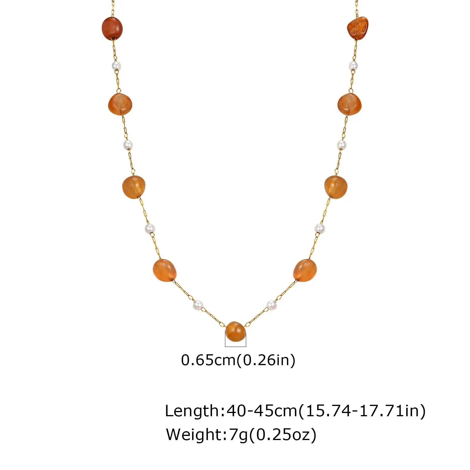 Boho Natural Stone Pearl Necklace for Women – Gold Chain Beach Style - Image 5