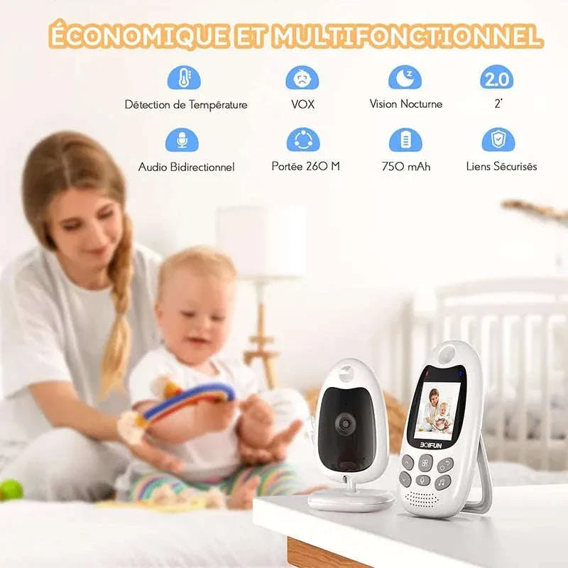 BOIFUN Baby Monitor Camera with Night Vision, VOX, and Temperature Sensor - Image 6