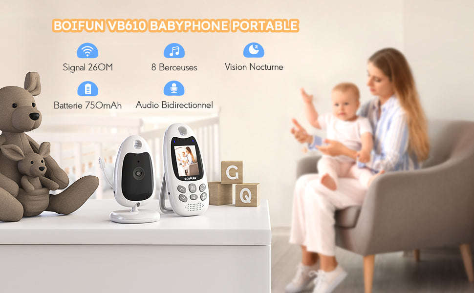 BOIFUN Baby Monitor Camera with Night Vision, VOX, and Temperature Sensor - Image 7