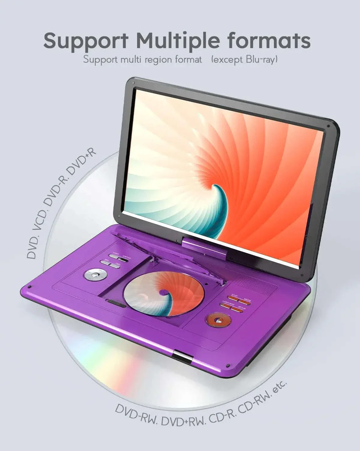 BOIFUN Portable DVD Player with 15.6" Swivel Screen - Image 2