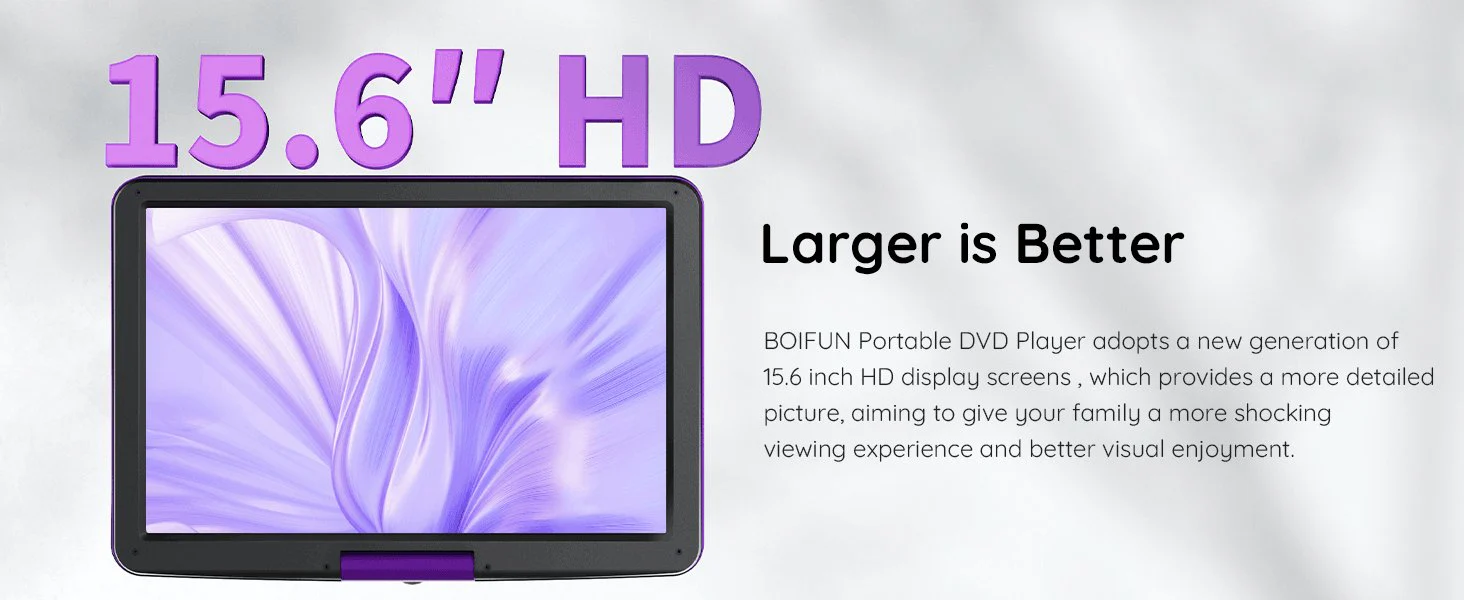 BOIFUN Portable DVD Player with 15.6" Swivel Screen - Image 8