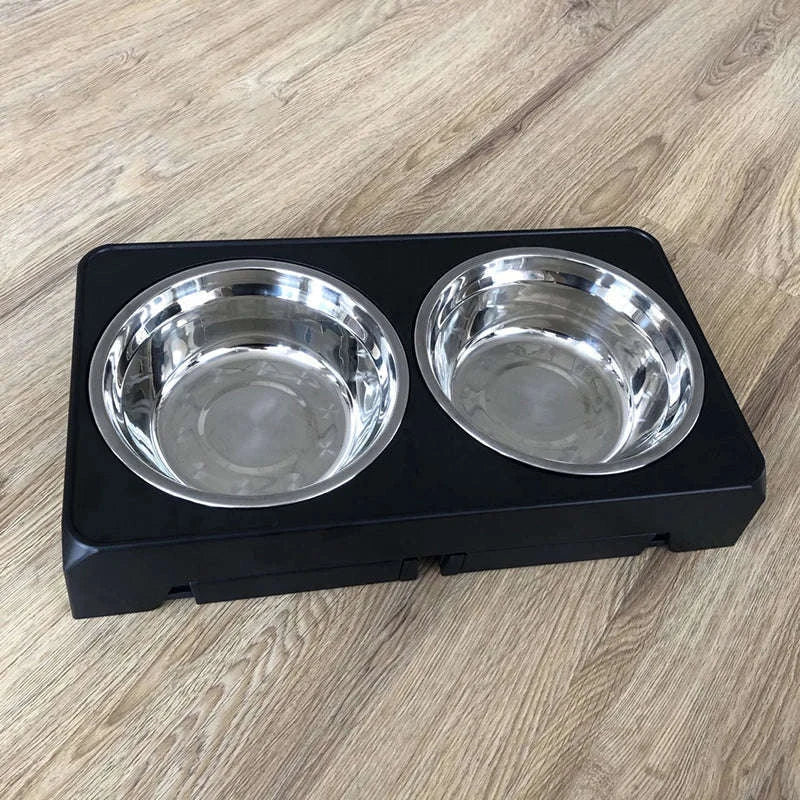 Adjustable Elevated Dog Feeder with Stainless Steel Bowls - Image 2