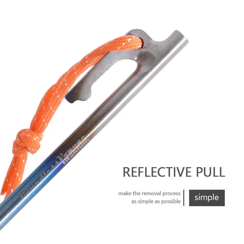 6pcs Heavy Duty Titanium Alloy Tent Stakes Pegs - Image 9