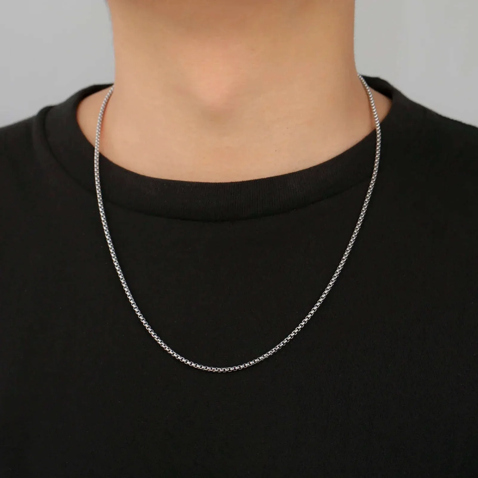 Stainless Steel Box Chain Necklace for Men and Women - Image 5
