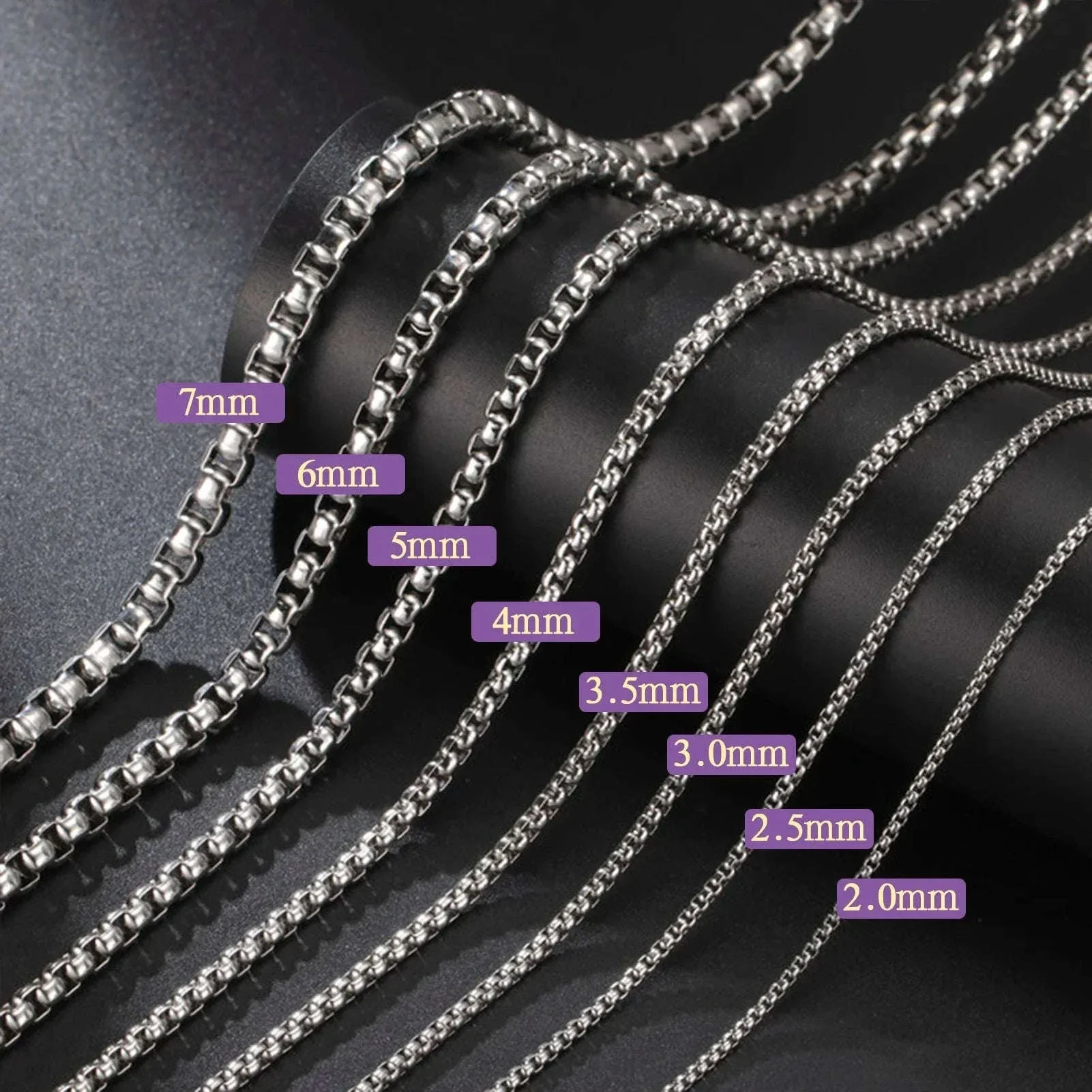 Stainless Steel Box Chain Necklace for Men and Women - Image 7