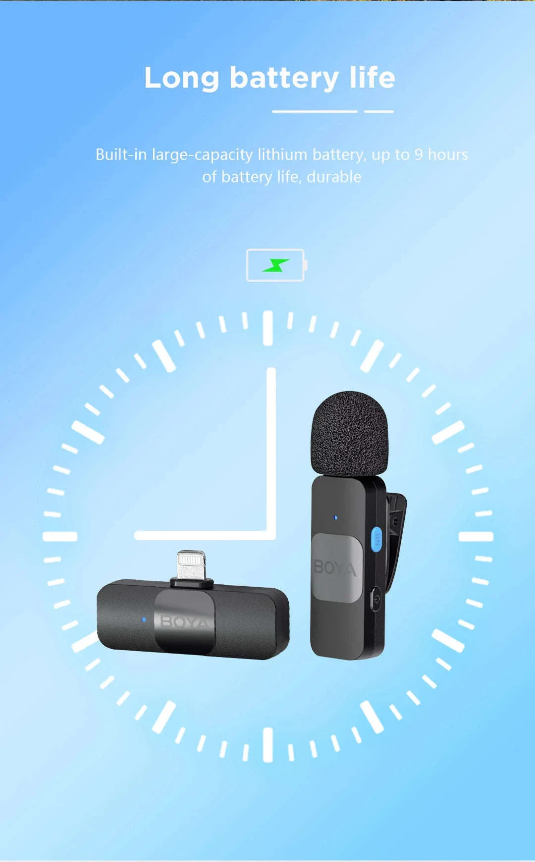 BOYA BY-V2 Wireless Lavalier Microphone for Clear Two-Voice Recording - Image 20