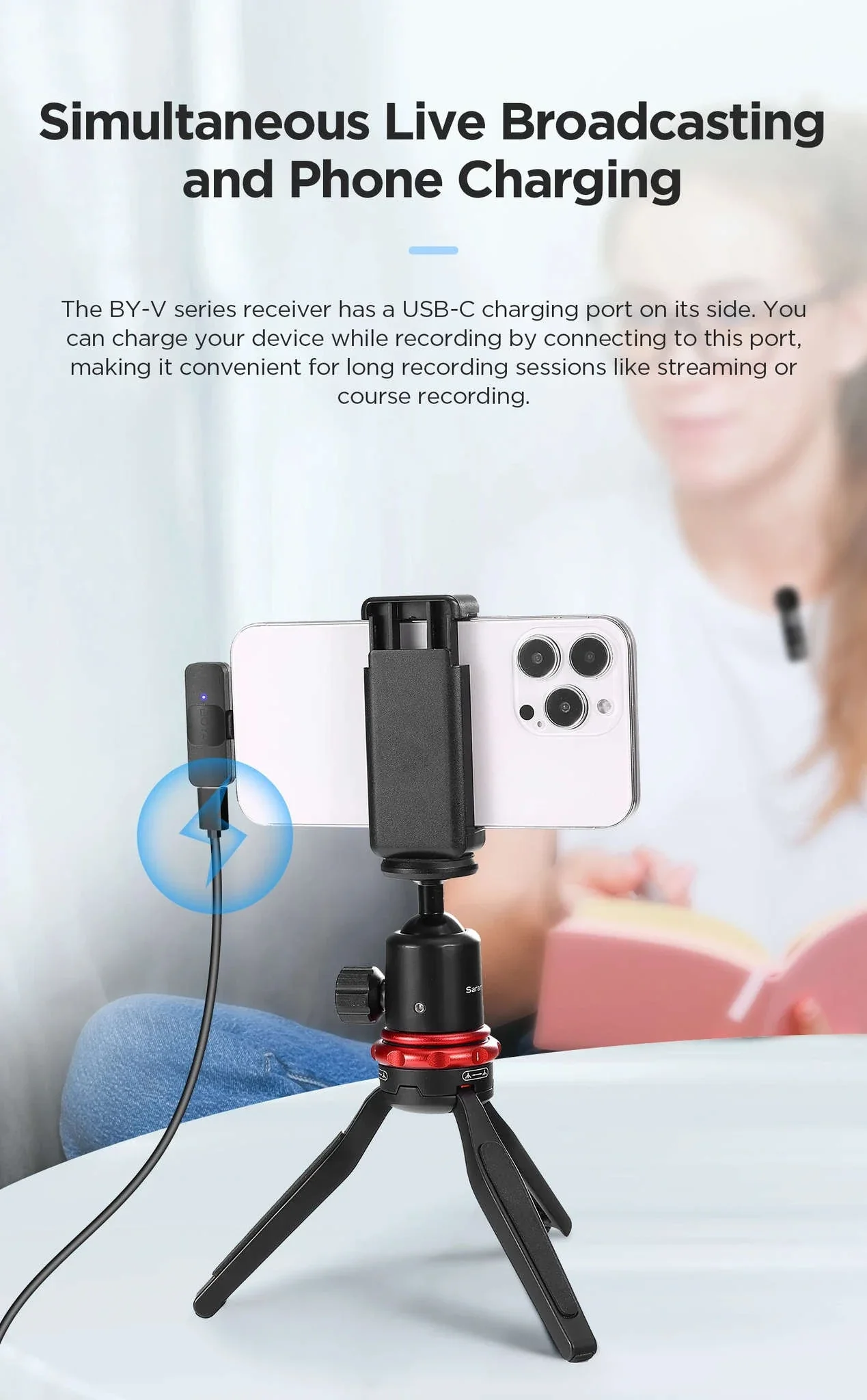 BOYA BY-V2 Wireless Lavalier Microphone for Clear Two-Voice Recording - Image 25