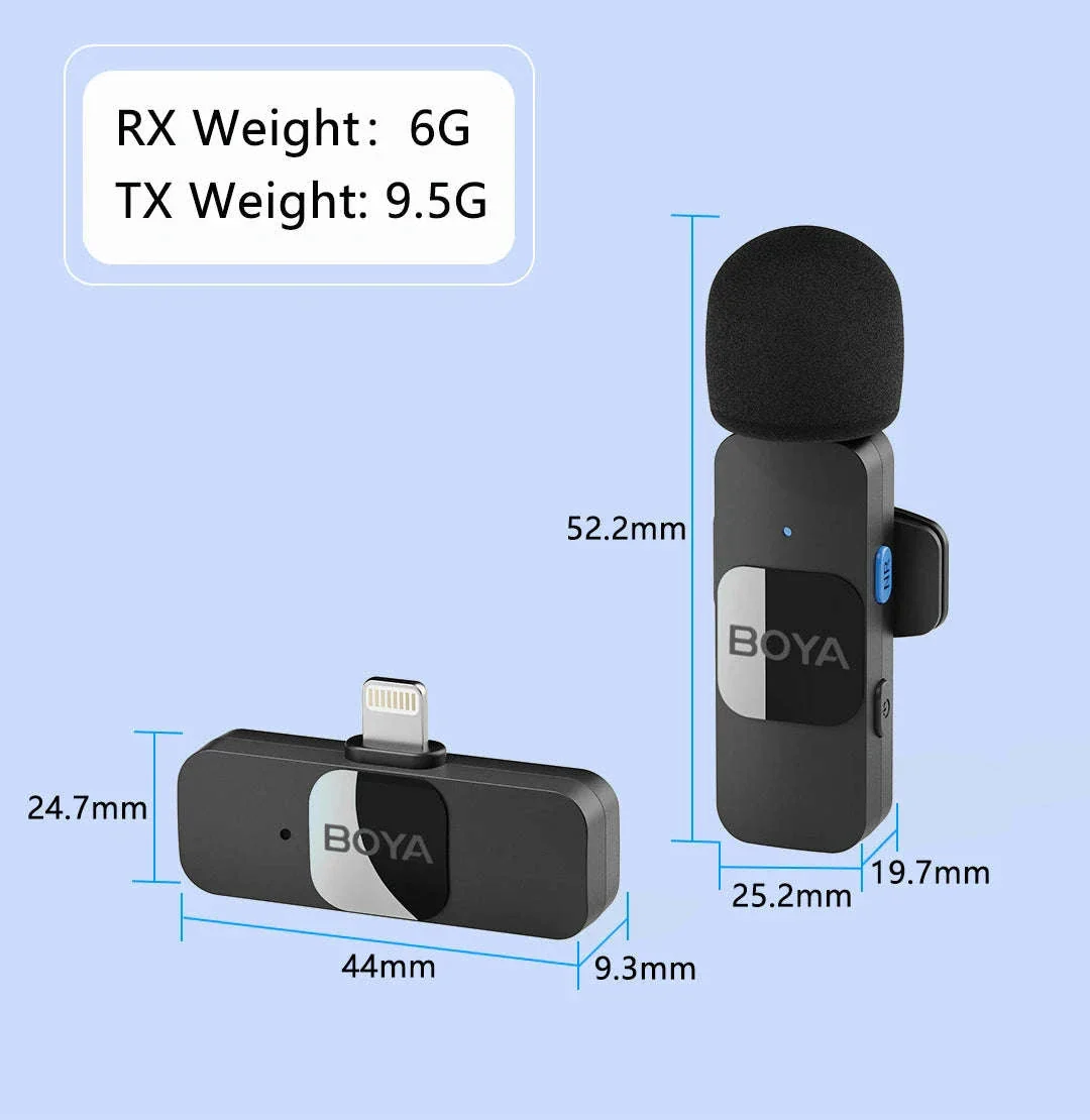 BOYA BY-V2 Wireless Lavalier Microphone for Clear Two-Voice Recording - Image 26