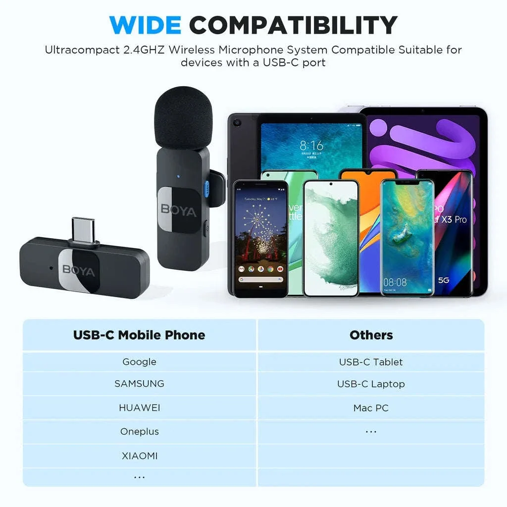 BOYA BY-V2 Wireless Lavalier Microphone for Clear Two-Voice Recording - Image 28