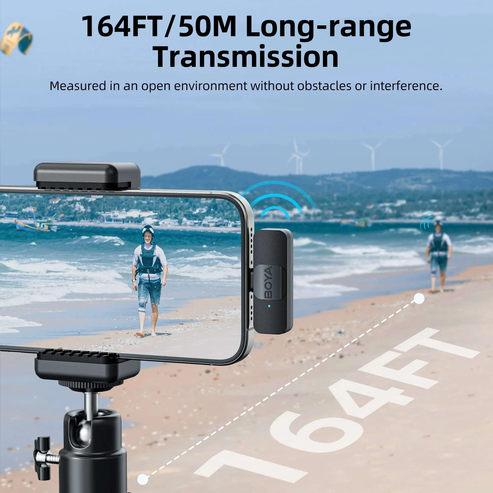 BOYA BY-V2 Wireless Lavalier Microphone for Clear Two-Voice Recording - Image 4