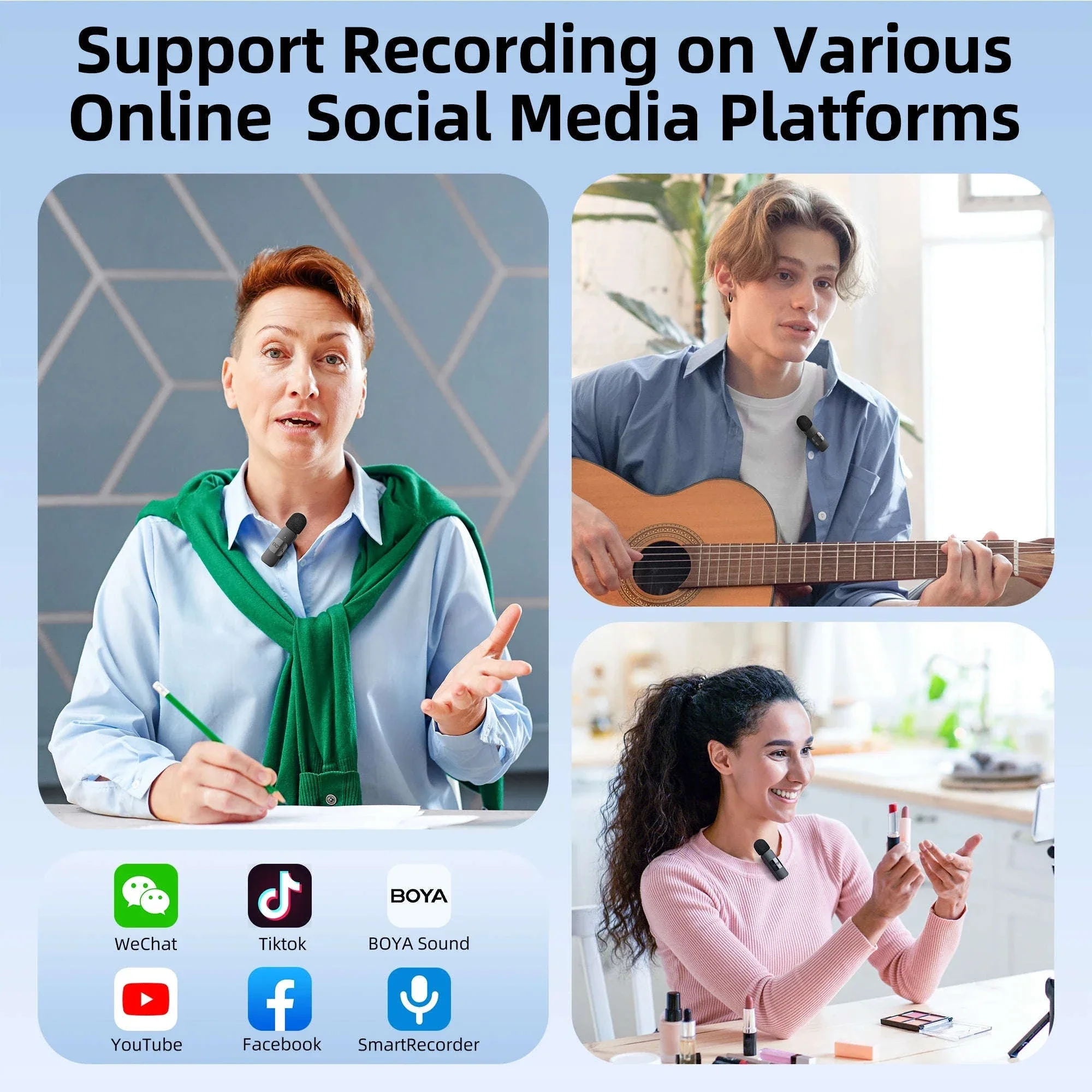 BOYA BY-V2 Wireless Lavalier Microphone for Clear Two-Voice Recording - Image 6