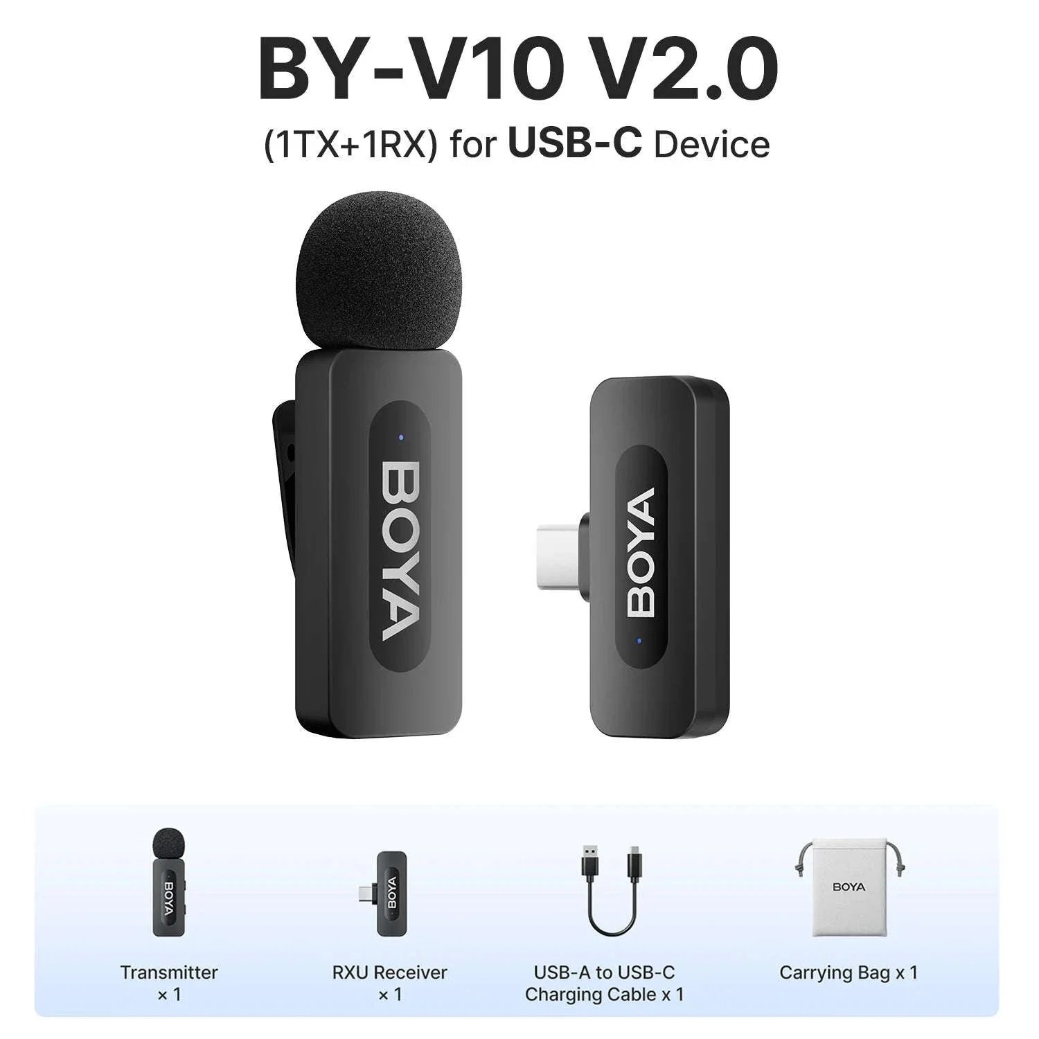 BOYA BY-V2 Wireless Lavalier Microphone for Clear Two-Voice Recording - Image 65