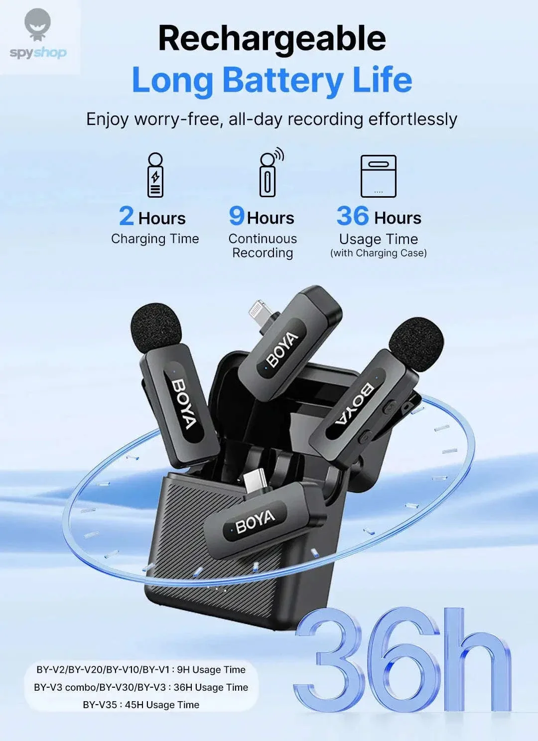 BOYA BY-V3 Wireless Lavalier Microphone for Clear Creator Audio - Image 11