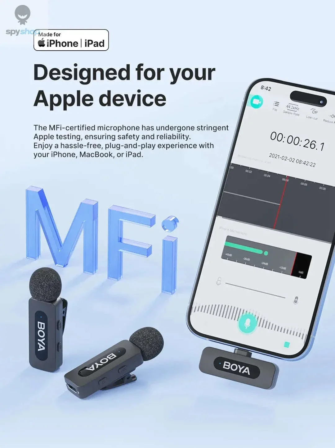 BOYA BY-V3 Wireless Lavalier Microphone for Clear Creator Audio - Image 18
