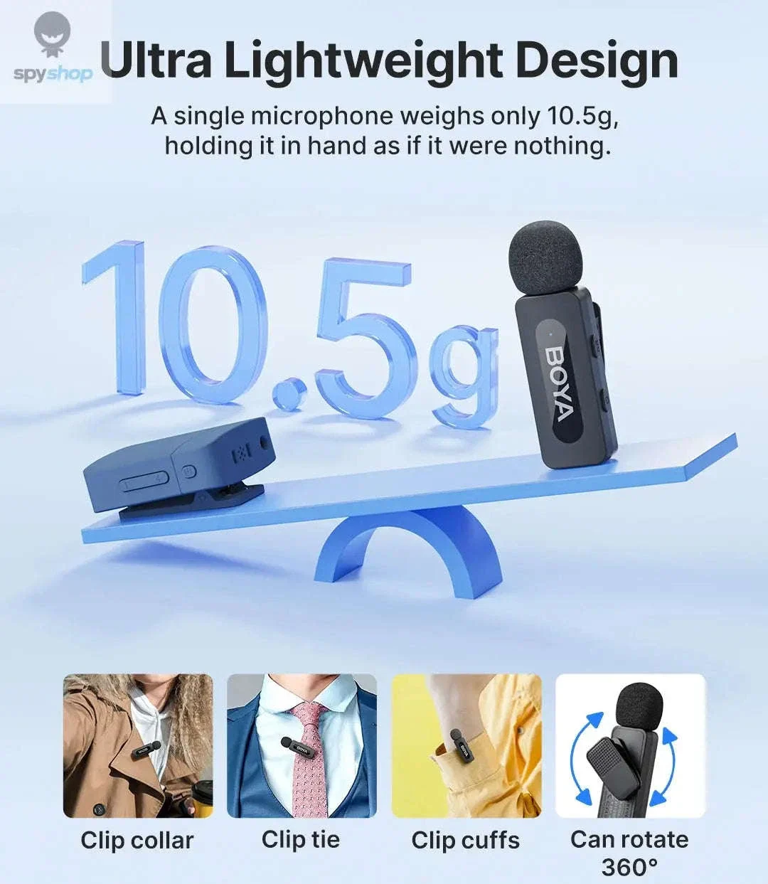BOYA BY-V3 Wireless Lavalier Microphone for Clear Creator Audio - Image 19