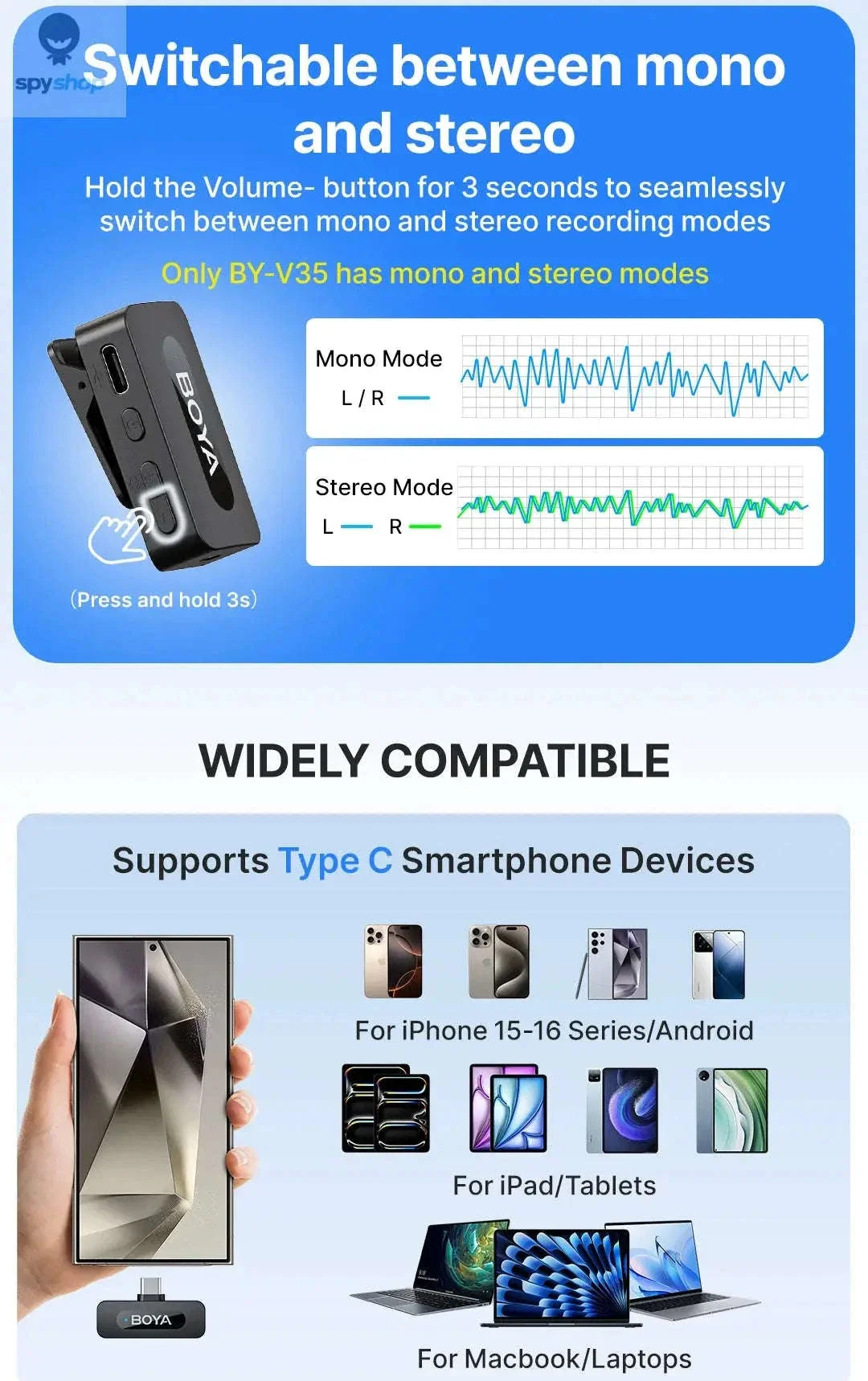 BOYA BY-V3 Wireless Lavalier Microphone for Clear Creator Audio - Image 20