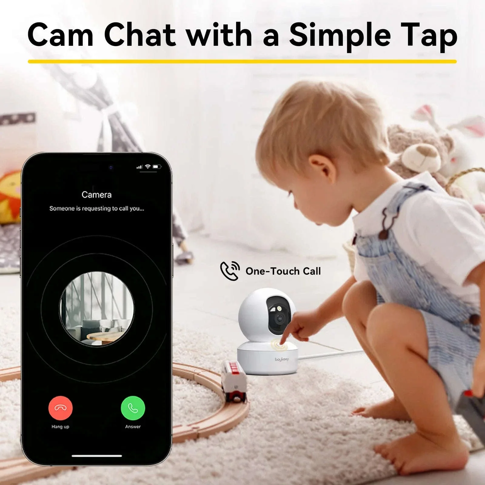 BoyKeep 3MP WiFi Indoor Security Camera with Auto Tracking - Image 3