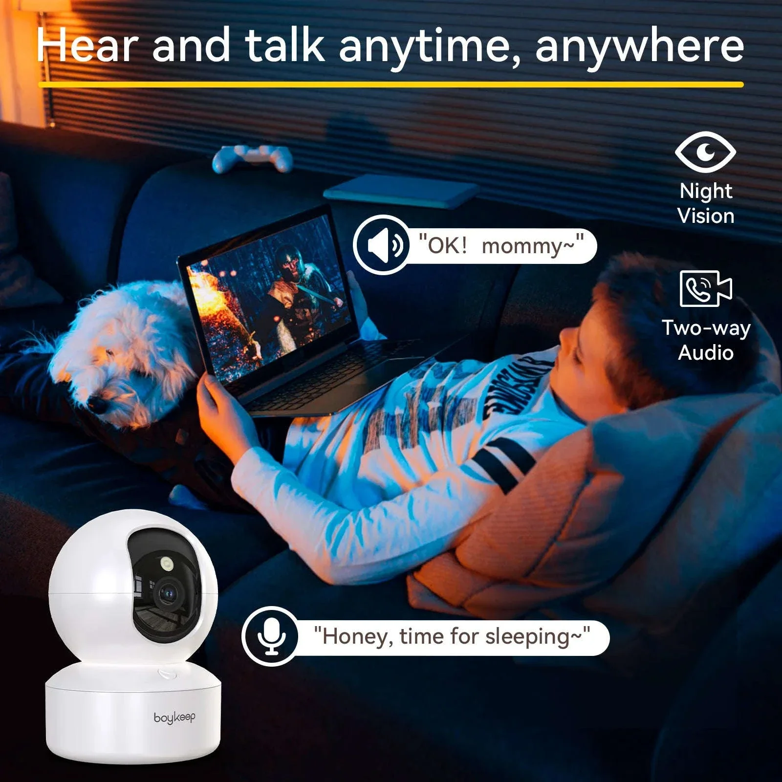 BoyKeep 3MP WiFi Indoor Security Camera with Auto Tracking - Image 5