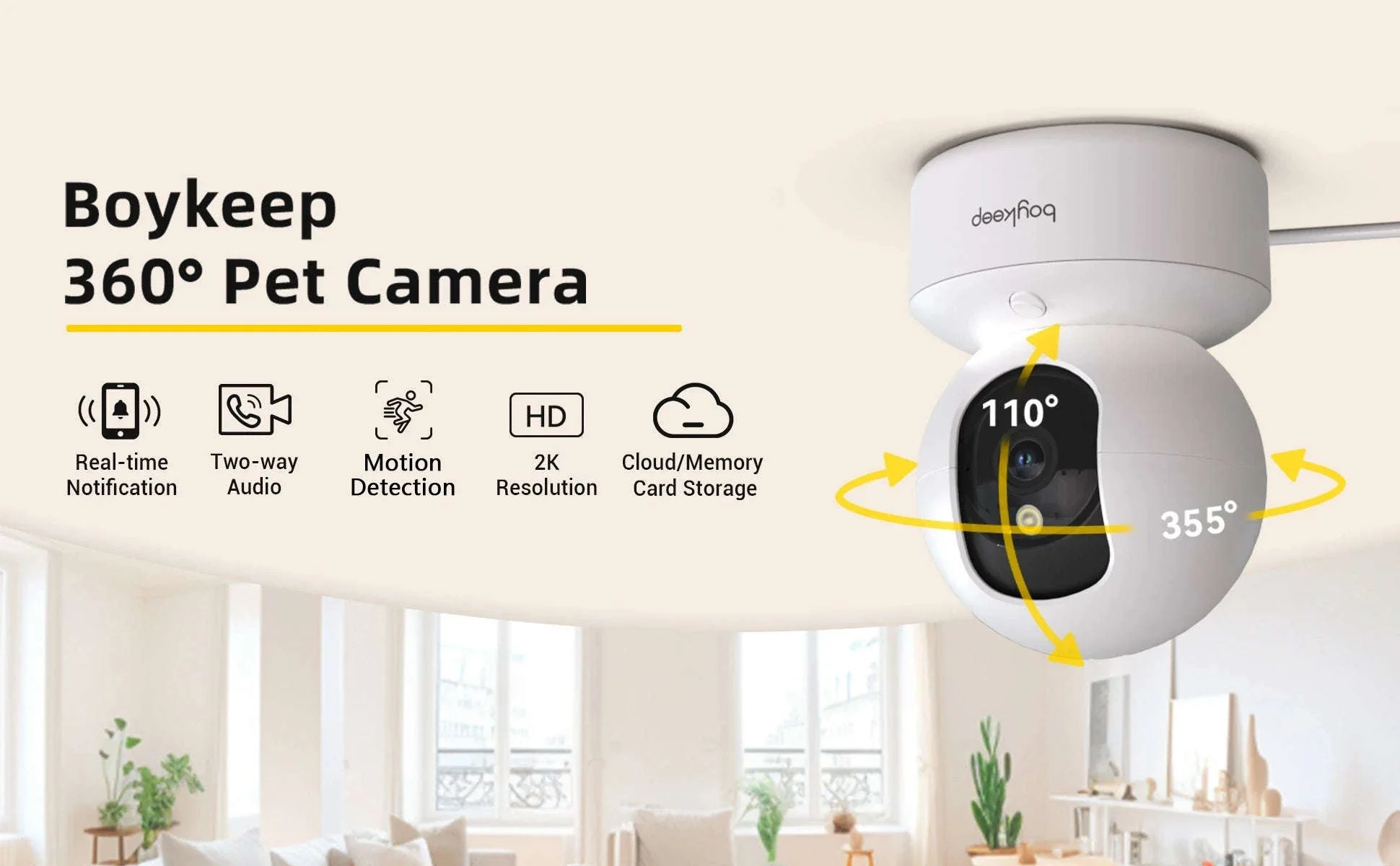 BoyKeep 3MP WiFi Indoor Security Camera with Auto Tracking - Image 8