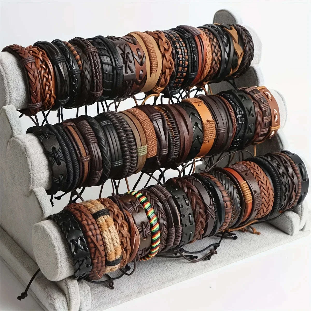 Braided Leather Bracelets Set for Men and Women - Image 3