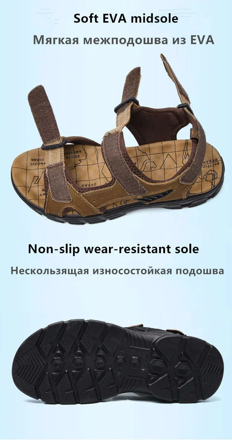 Classic Men's Genuine Leather Gladiator Sandals - Image 17