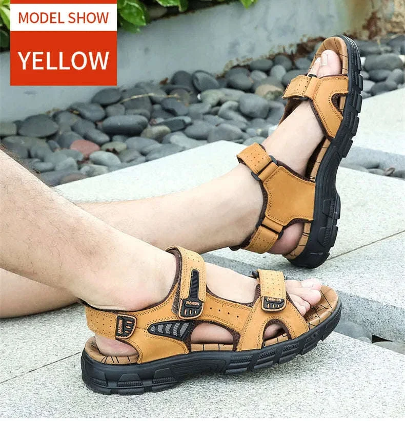 Classic Men's Genuine Leather Gladiator Sandals - Image 25