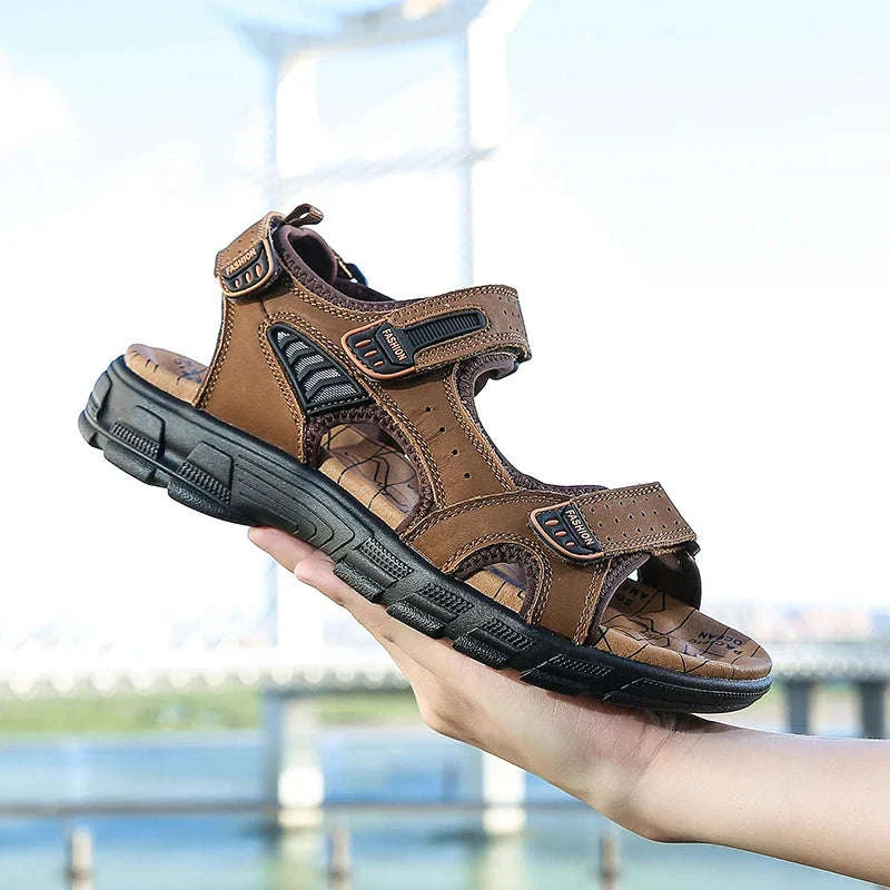 Classic Men's Genuine Leather Gladiator Sandals - Image 3