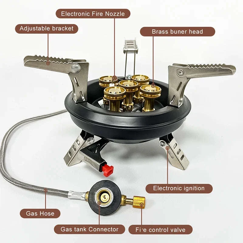 Portable Camping Gas Stove 16000W with Piezo Ignition - Image 2