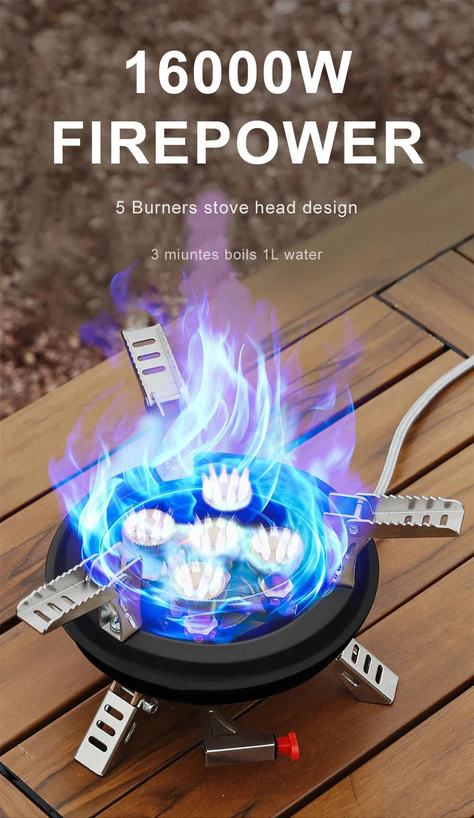 Portable Camping Gas Stove 16000W with Piezo Ignition - Image 7
