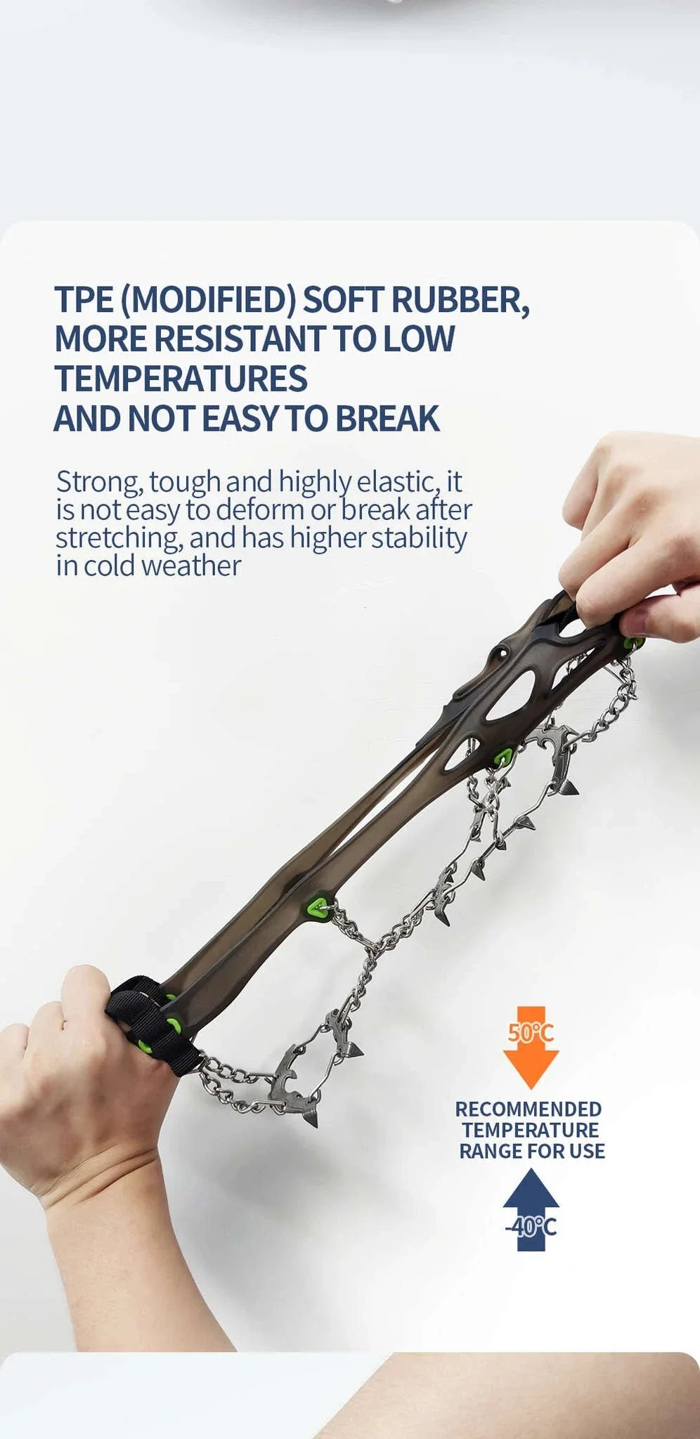 22-Tooth Ice Gripper Crampons for Hiking and Snow Walking - Image 11