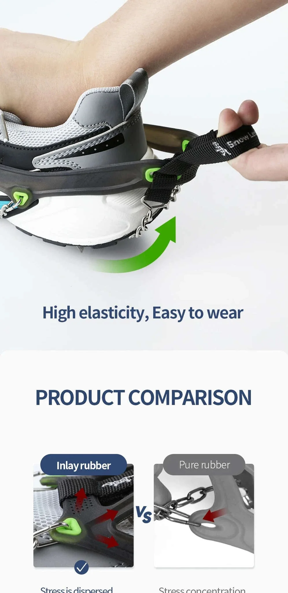 22-Tooth Ice Gripper Crampons for Hiking and Snow Walking - Image 12