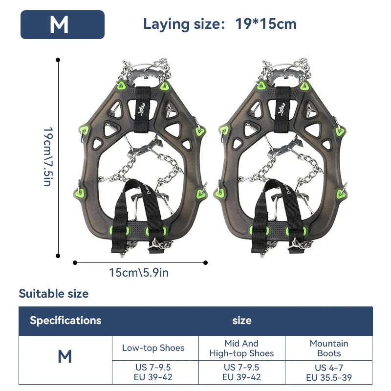 22-Tooth Ice Gripper Crampons for Hiking and Snow Walking - Image 18