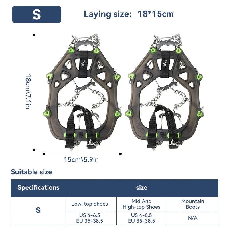22-Tooth Ice Gripper Crampons for Hiking and Snow Walking - Image 19