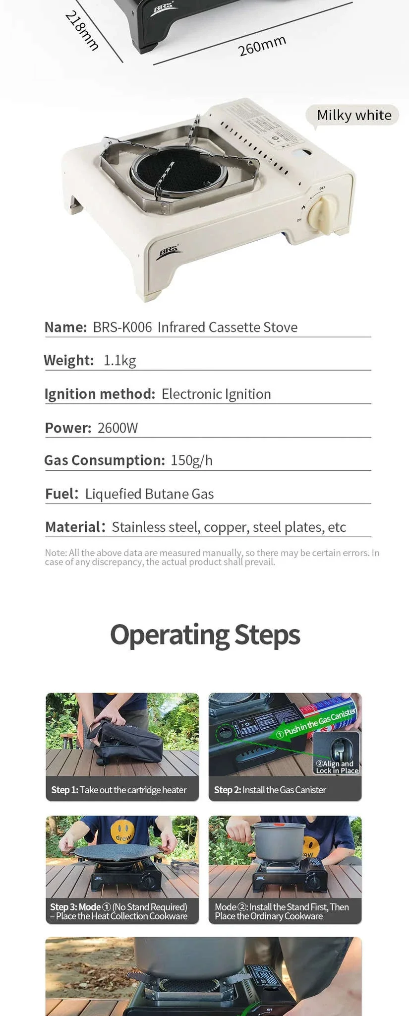 BRS 2600W Infrared Camping Gas Stove with Electronic Ignition - Image 15