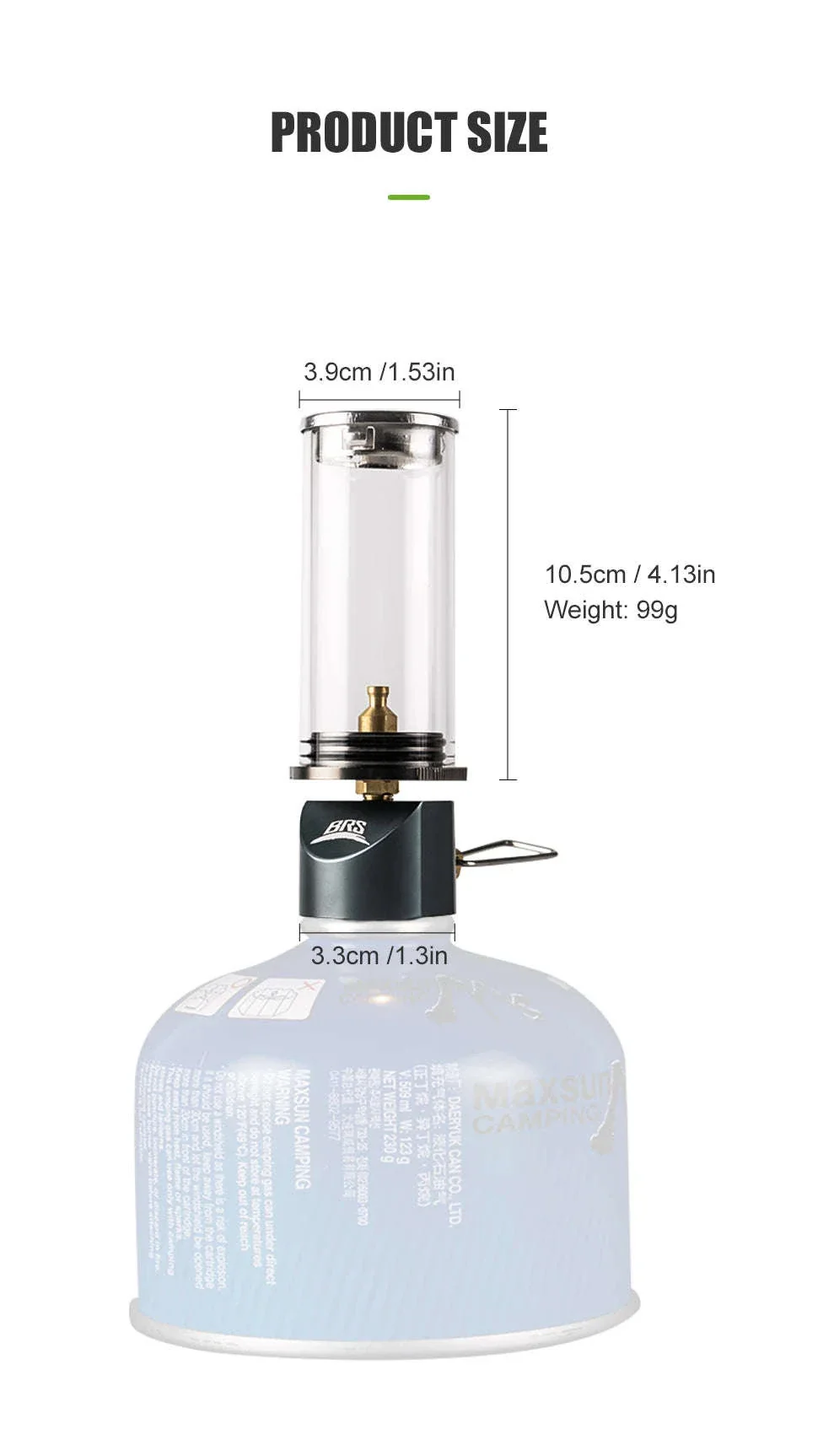 BRS-55 Windproof Gas Camping Lantern, 100g Mini Tent Light - Image 11