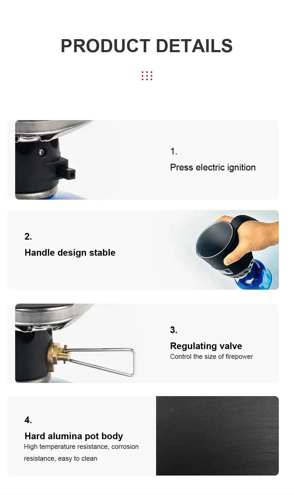 BRS-61 Camping Stove Kit with 1500W Heat Collecting Pot - Image 11