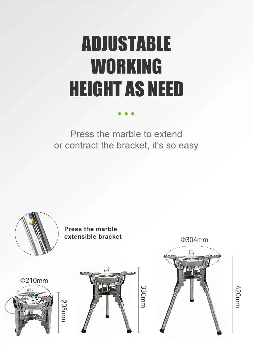 BRS-69 Outdoor Gas Stove 4360W Foldable Adjustable Camping Burner - Image 9