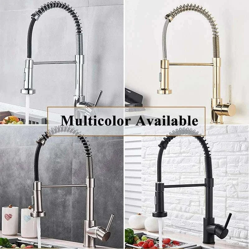 Brushed Nickel Pull Down Kitchen Faucet with Spring Design - Image 10