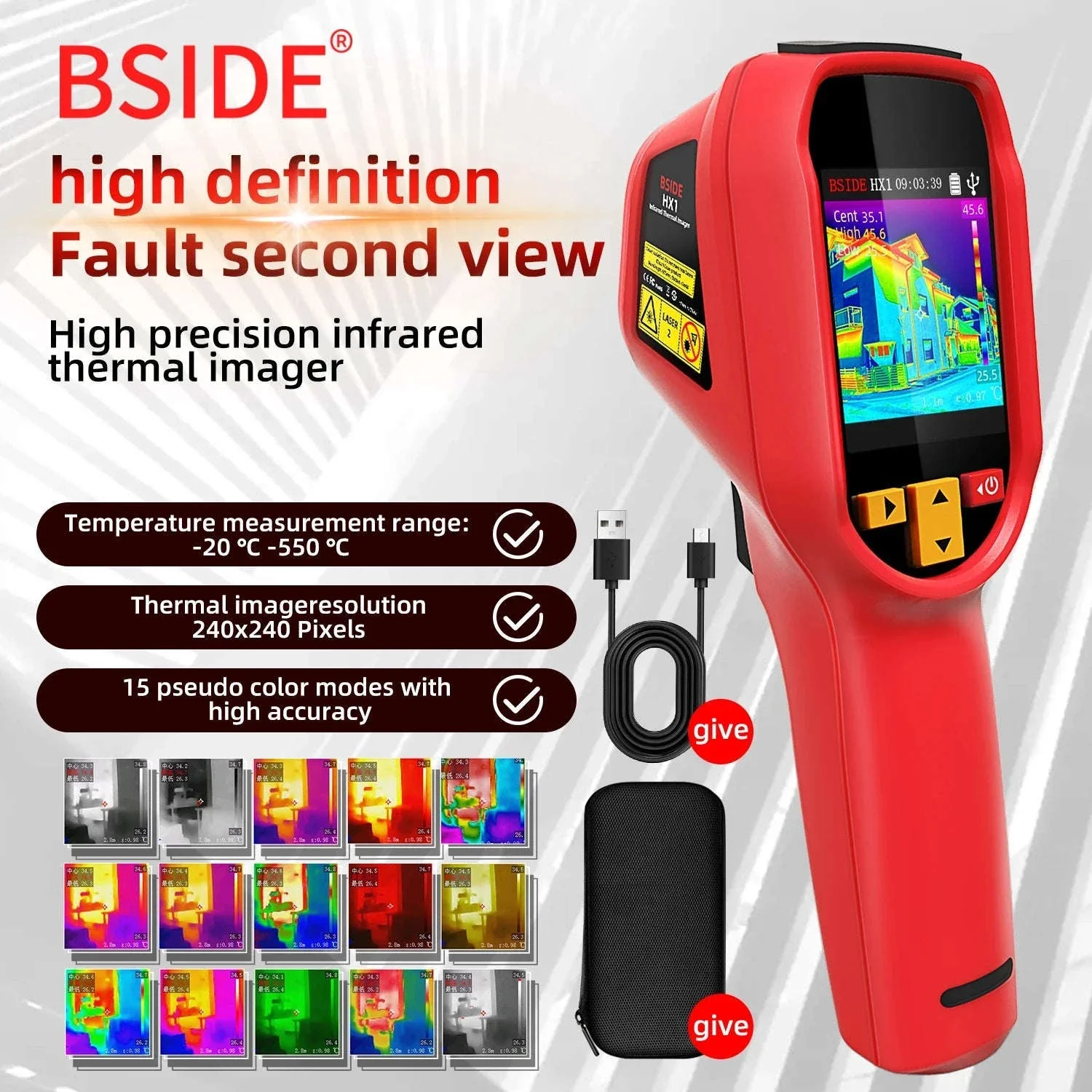 BSIDE HX1 Handheld Thermal Imaging Camera for Diagnostics - Image 2