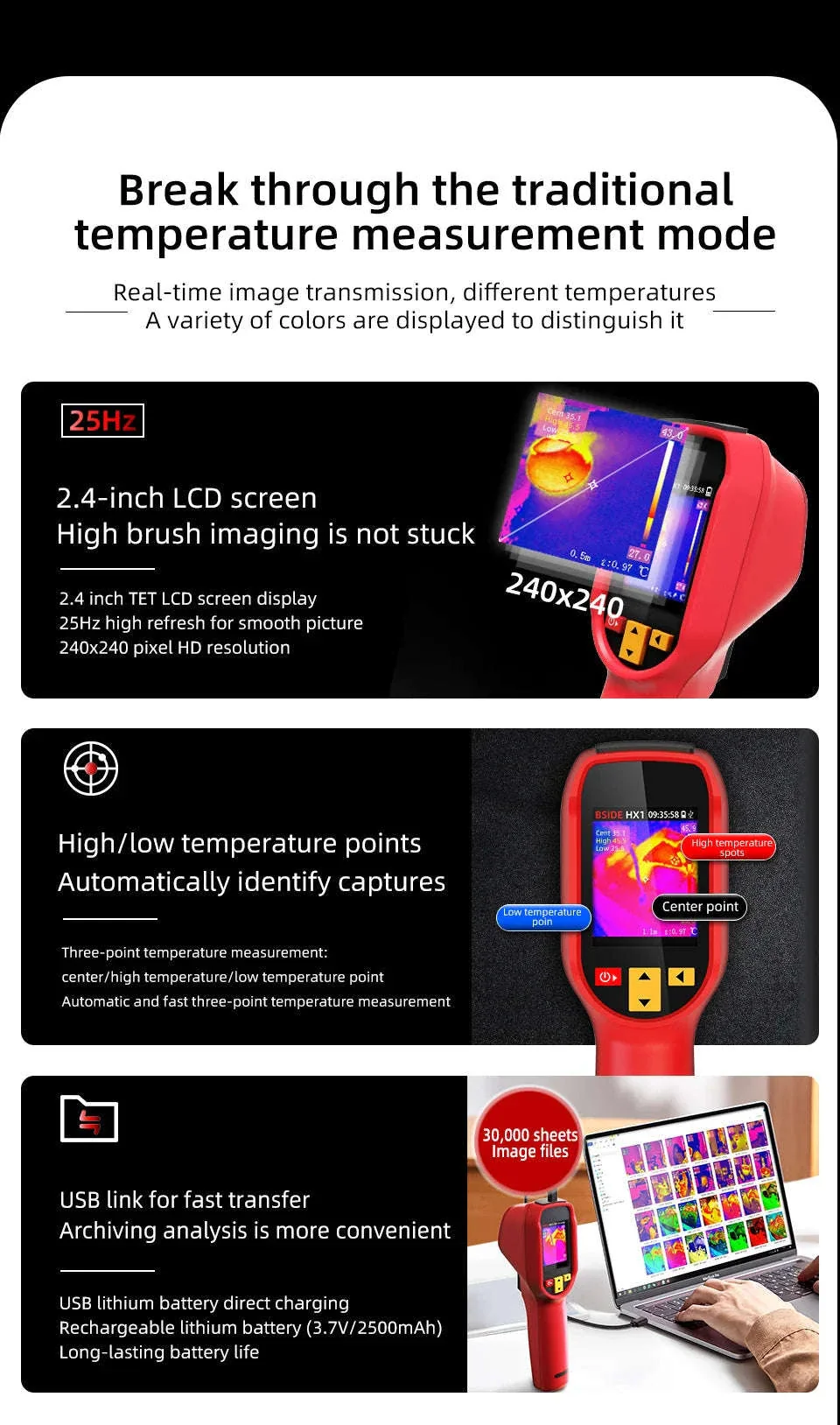 BSIDE HX1 Handheld Thermal Imaging Camera for Diagnostics - Image 21
