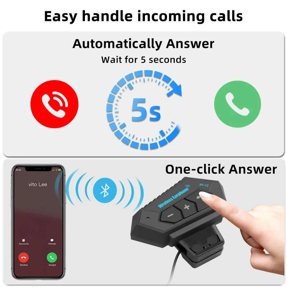 BT12 Motorcycle Bluetooth Helmet Headset for Clear Ride Audio - Image 15