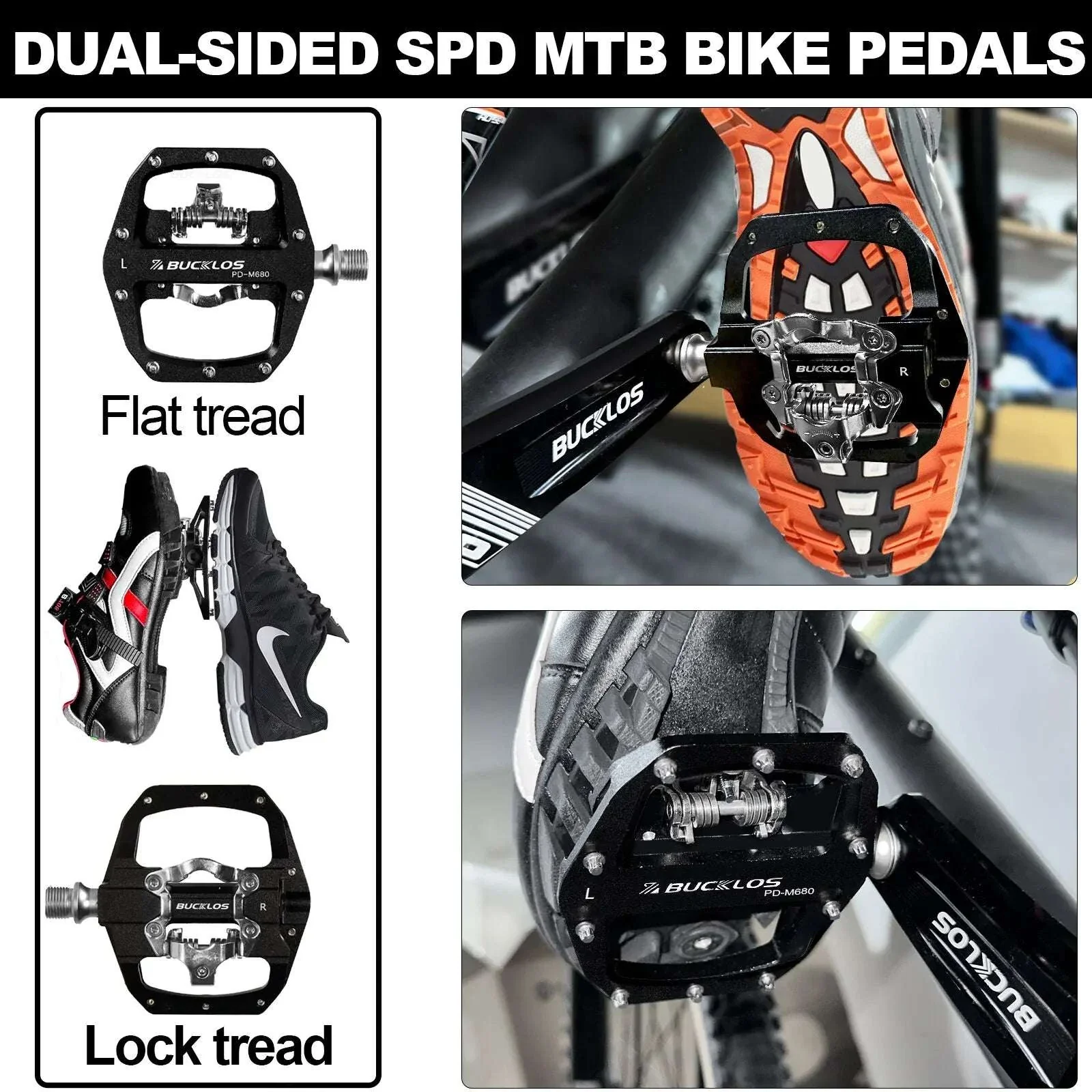 Dual Function SPD Bike Pedals with Sealed Bearings for MTB & Road - Image 3