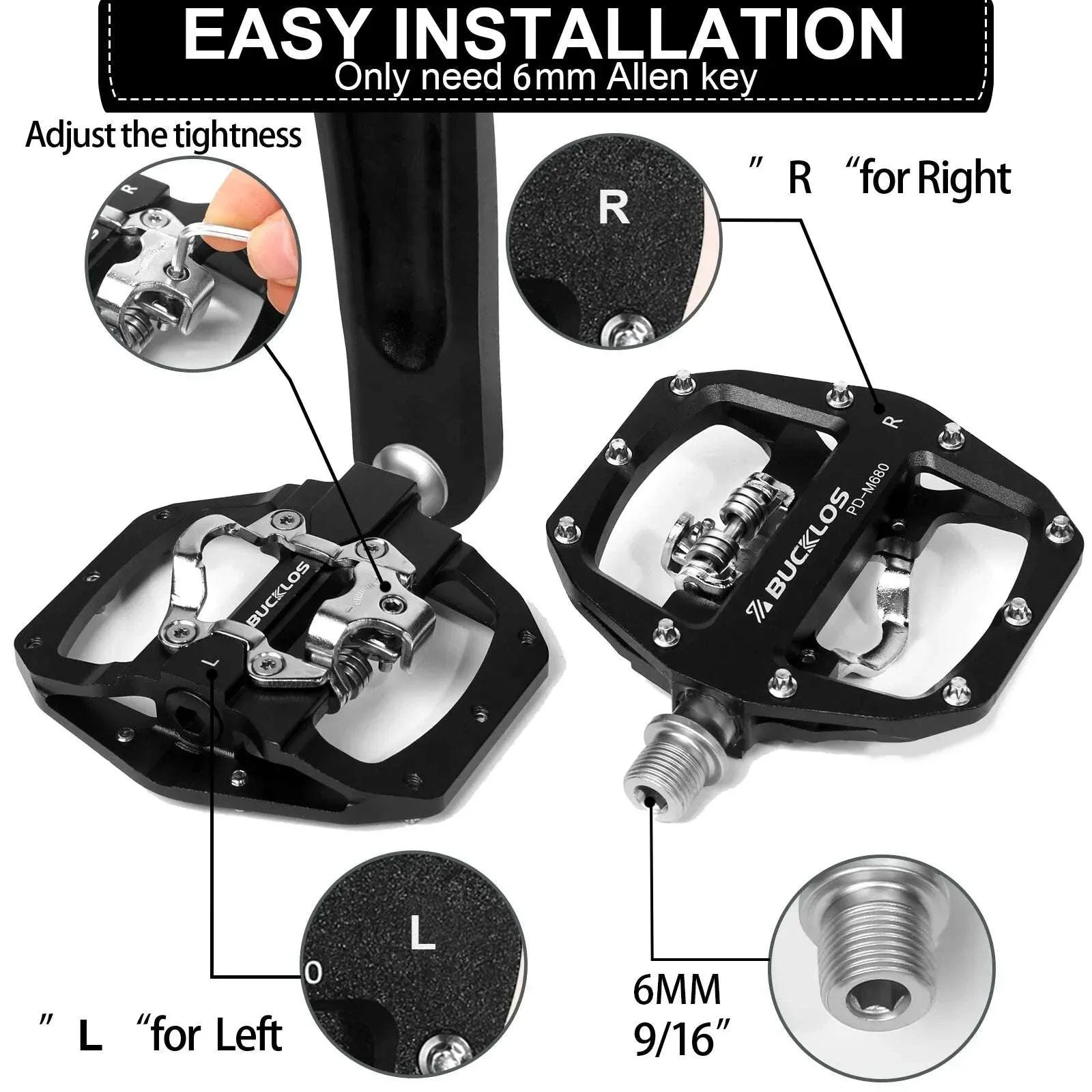 Dual Function SPD Bike Pedals with Sealed Bearings for MTB & Road - Image 4